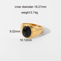 Fashion Stainless Steel Metal Oval Tiger Eye Stone Ring Wholesale sku image 4