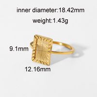 Retro Rectangle Stainless Steel Ring Wholesale sku image 1