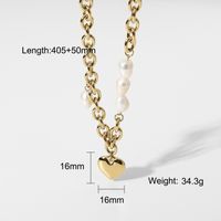 Fashion Heart Pendant Freshwater Pearl Necklace sku image 1