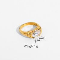 Fashion Stainless Steel White Zircon Ring Wholesale sku image 1