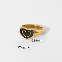 Fashion Stainless Steel Heart-shaped Ring sku image 1