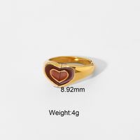 Fashion Stainless Steel Heart-shaped Ring sku image 2