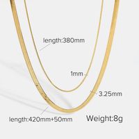 Simple Double Snake Chain Gold-plated Stainless Steel Necklace sku image 2