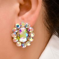 Fashion Crystal Glass Gem Stud Earrings main image 1