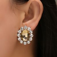 Fashion Crystal Glass Gem Stud Earrings main image 3