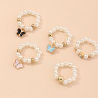 Cute Butterfly Pearl Pendant Children's Ring main image 1