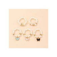 Cute Butterfly Pearl Pendant Children's Ring main image 6