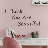 Simple Letter I Think You Are Beautiful Wall Sticker main image 2