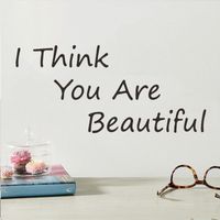 Simple Letter I Think You Are Beautiful Wall Sticker main image 3