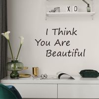 Simple Letter I Think You Are Beautiful Wall Sticker main image 4