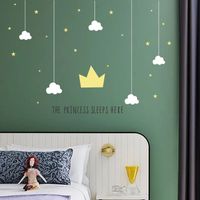 Simple Star Cloud Crown Bedroom Porch Decorative Wall Stickers main image 2