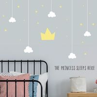 Simple Star Cloud Crown Bedroom Porch Decorative Wall Stickers main image 5
