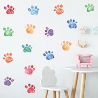 Simple Cartoon Color Paw Print Decorative Wall Stickers main image 1