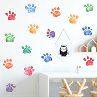 Simple Cartoon Color Paw Print Decorative Wall Stickers main image 3