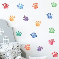 Simple Cartoon Color Paw Print Decorative Wall Stickers main image 5