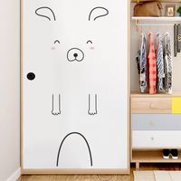 Simple Cartoon Expression Door Cabinet Bedroom Wall Stickers main image 1
