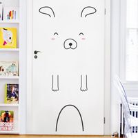 Simple Cartoon Expression Door Cabinet Bedroom Wall Stickers main image 4
