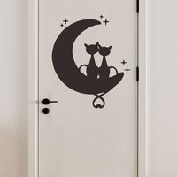 Simple Moon Cats Back View Bedroom Porch Wall Stickers main image 3