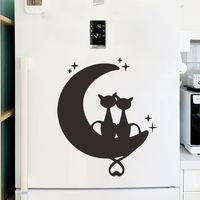 Simple Moon Cats Back View Bedroom Porch Wall Stickers main image 4