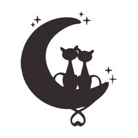 Simple Moon Cats Back View Bedroom Porch Wall Stickers main image 6