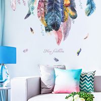 Fashion Color Feather Bedroom Porch Living Wall Stickers main image 5