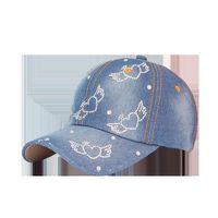 Korean Fashion Blue Rhinestone Wings Wide-brimmed Baseball Cap main image 6