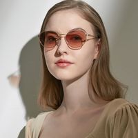 الجملة الأزياء المعادن البيضاوي النظارات الشمسية main image 3