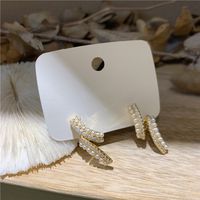 Korean Diamond-studded Pearl Alloy Earrings Wholesale main image 6