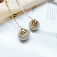 Korean Alloy Diamond Long Pearl Earrings Wholesale main image 4