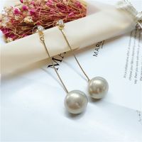 Korean Alloy Diamond Long Pearl Earrings Wholesale main image 6