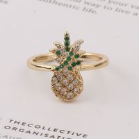 Fashionable Fruit Pineapple Copper Open Ring Wholesale main image 4