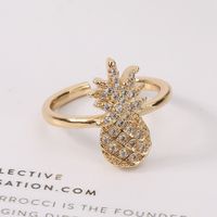 Fashionable Fruit Pineapple Copper Open Ring Wholesale main image 5