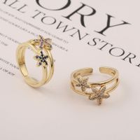 Fashion Five-pointed Star Starfish Opening Adjustable Ring Wholesale main image 1