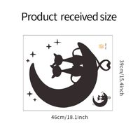 Simple Moon Cats Back View Bedroom Porch Wall Stickers sku image 1