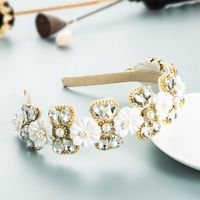 Baroque Fashion Simulation Wreath Glass Diamond Headband sku image 1