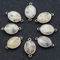 Crystal Agate Gemstone Edging Pendant Wholesale sku image 7