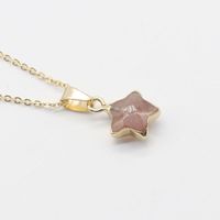 Simple Semi-precious Stone Gilt Five-pointed Star Pendant Necklace sku image 3