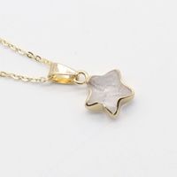 Simple Semi-precious Stone Gilt Five-pointed Star Pendant Necklace sku image 6