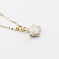 Simple Semi-precious Stone Gilt Five-pointed Star Pendant Necklace sku image 7
