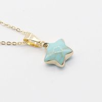 Simple Semi-precious Stone Gilt Five-pointed Star Pendant Necklace sku image 8