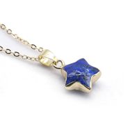 Simple Semi-precious Stone Gilt Five-pointed Star Pendant Necklace sku image 9