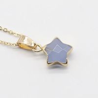 Simple Semi-precious Stone Gilt Five-pointed Star Pendant Necklace sku image 10
