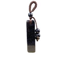 Fashion Crystal Agate Semi-precious Stone Cylindrical Braided Keychain main image 6