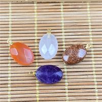 Retro Agate Oval Faceted Pendant Diy Material main image 1