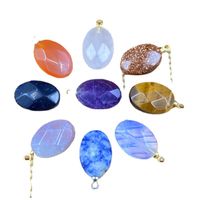Retro Agate Oval Faceted Pendant Diy Material main image 3