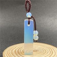Fashion Crystal Agate Semi-precious Stone Cylindrical Braided Keychain sku image 1
