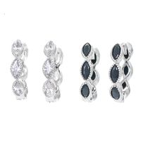 Drop-shaped Colored Diamond Micro-inlaid Zircon Earrings main image 3