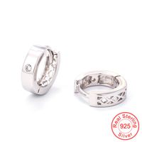 Boucles D&#39;oreilles En Argent Zircon S925 En Diamant Simple De La Mode Coréenne main image 1