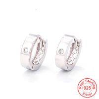 Korea Fashion Simple Single Diamond Zircon S925 Silver Earrings main image 3
