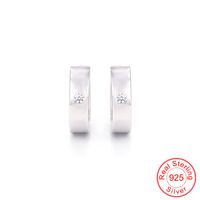 Korea Fashion Simple Single Diamond Zircon S925 Silver Earrings main image 4
